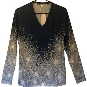NWT Exclusive brand fireworks/stars print top sz M